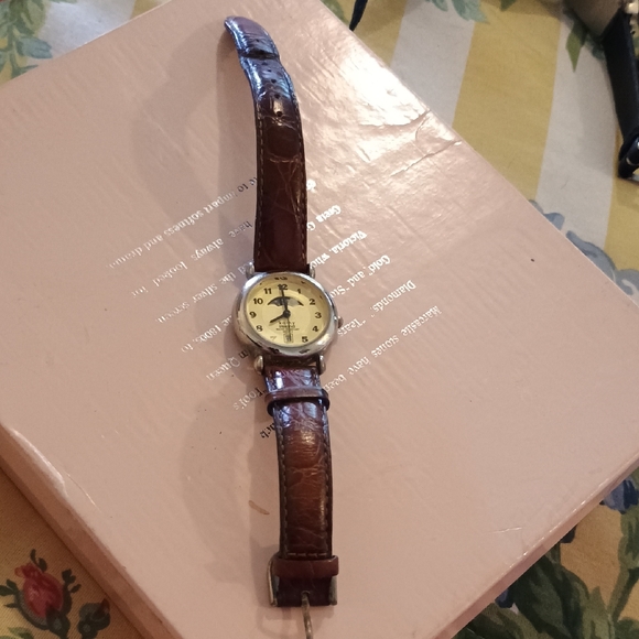 kathy ireland Brown Leather Watch with Cream Dial - Picture 1 of 1